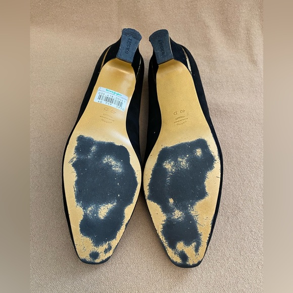 CLASSIC EL CORTE INGLES PUMPS SHOES ALMOND TOE BLOCK HEEL BLACK SUEDE 40 EU/9-D - Picture 11 of 12